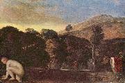 Adam  Elsheimer, Landschaft mit badender Nymphe